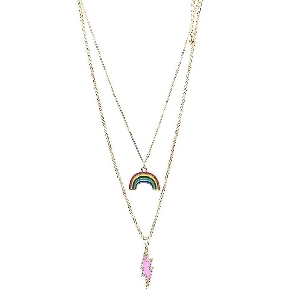 SWEET Rainbow and Lightening Bolt Necklace Set. - Picture 3 of 4